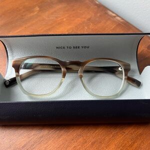 Warby Parker Topper Men’s glasses, brown, cream, blue